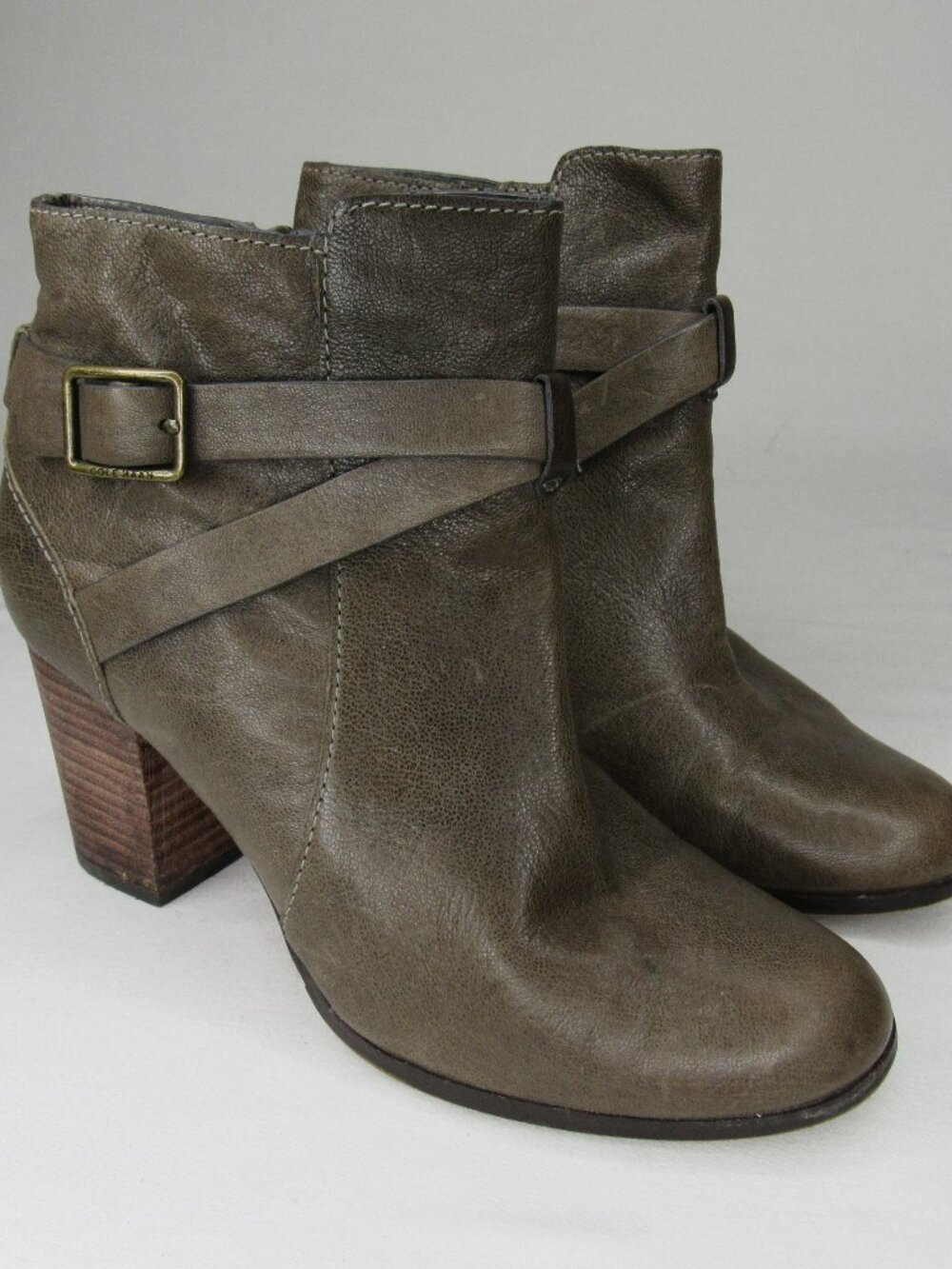 Cole Haan Grand OS HINCKLEY 3" Heeled Brown Leather Ankle Bootie Women's 6.5